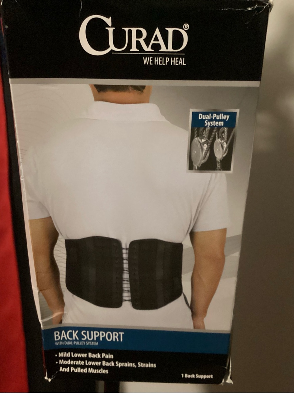 Curad Black Dual-Pulley Back Support Belt